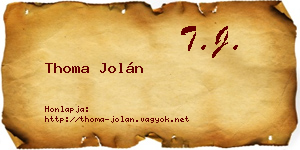 Thoma Jolán névjegykártya