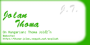 jolan thoma business card